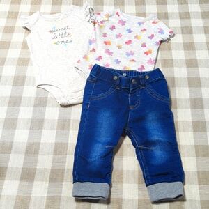 9M Bundle set 2 short sleeve onesies Carter's and Garanimals & cat & jack jeans